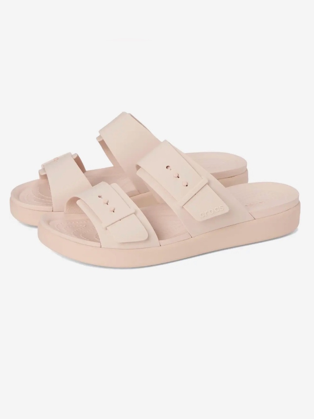 Crocs new NWOB Brooklyn Buckle Low Low sandals shoes women’s 7 quartz light pink